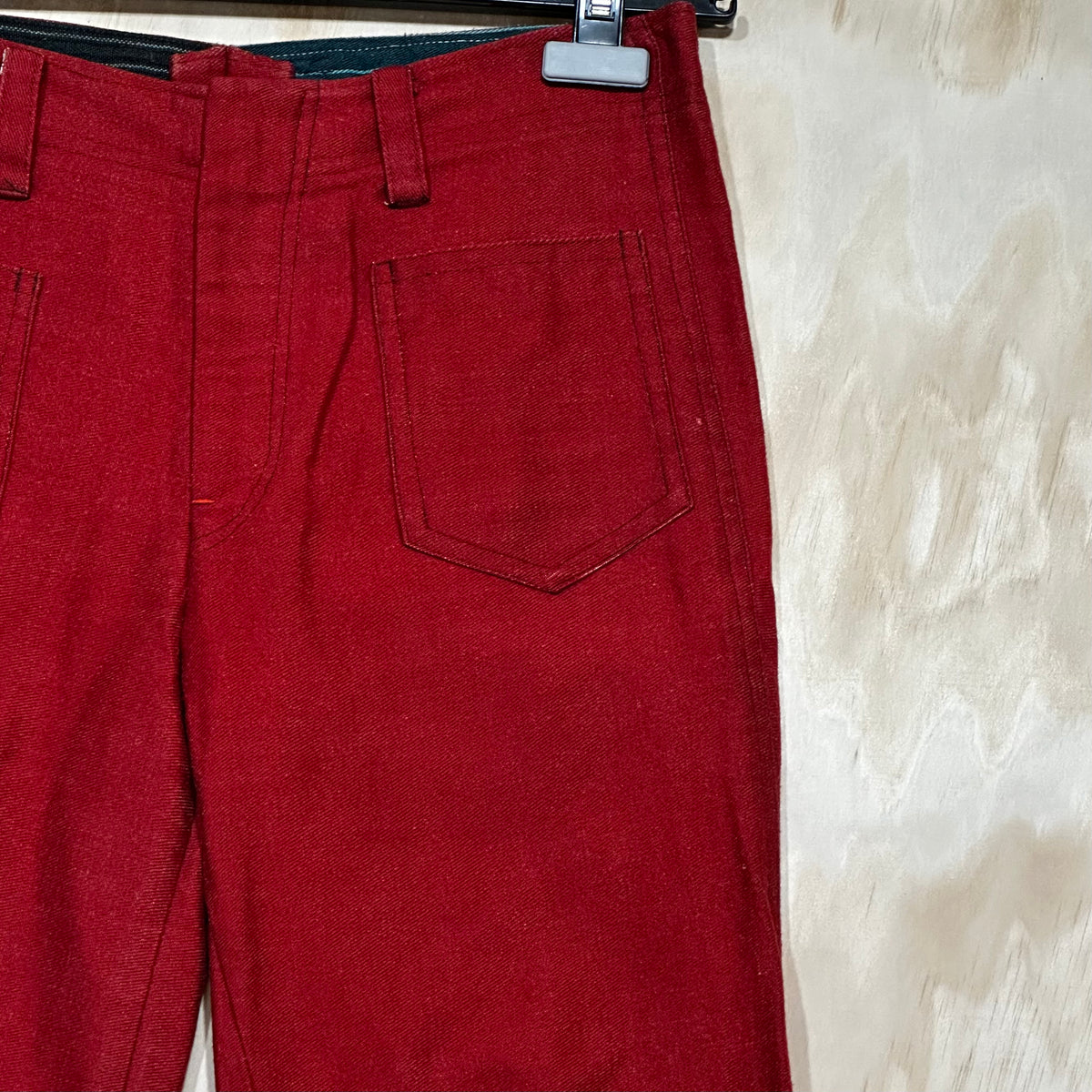 70s Vintage Red Duck Head Flared Bell Bottoms
