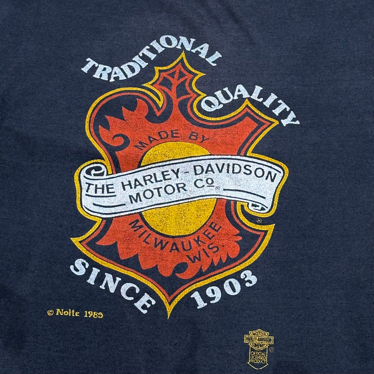VTG 1983 Harley Davidson Motorcycles T-Shirt Milwaukee Wiss. Made in Canada