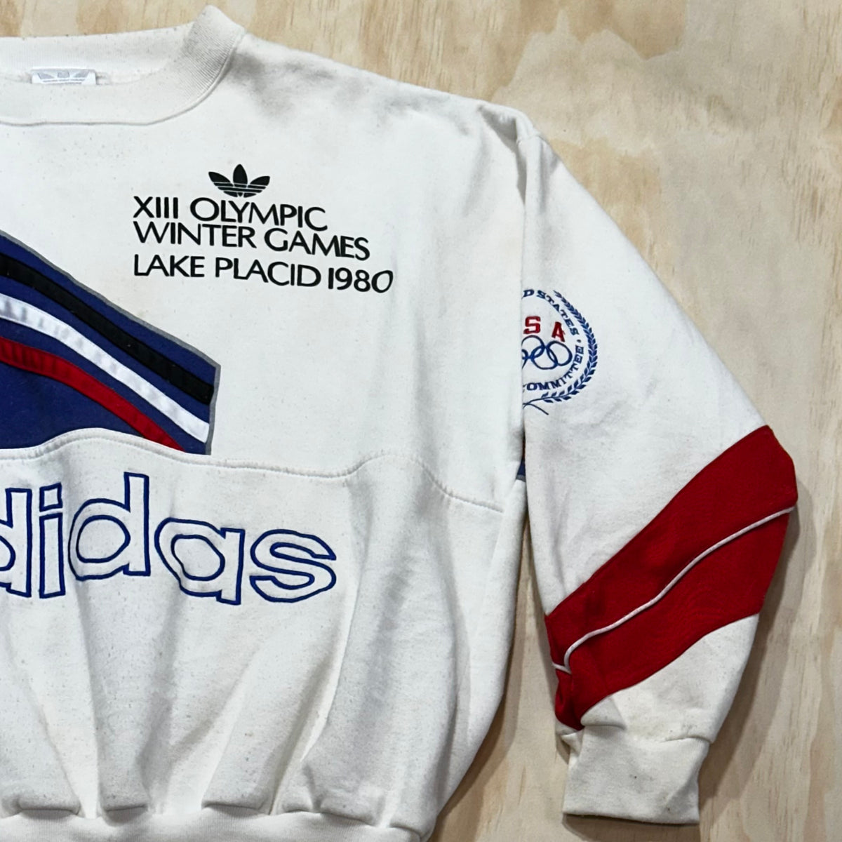 Vintage 80's Adidas Lake Placid Crewneck 1980s Olympic Games Sweatshirt Pullover