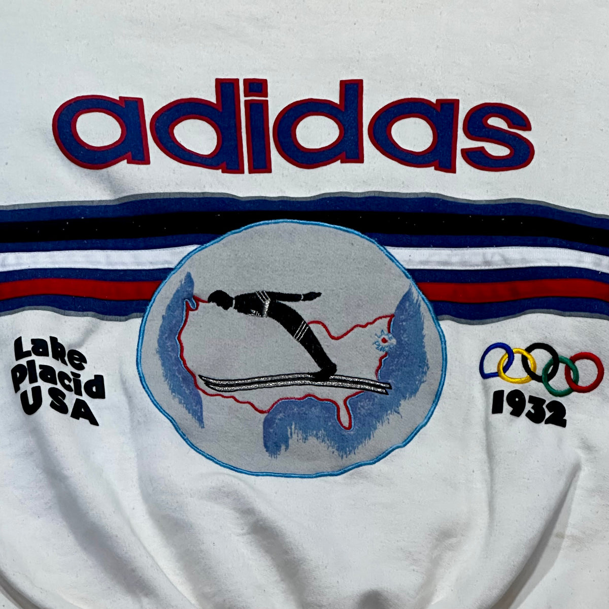 Vintage 80's Adidas Lake Placid Crewneck 1980s Olympic Games Sweatshirt Pullover