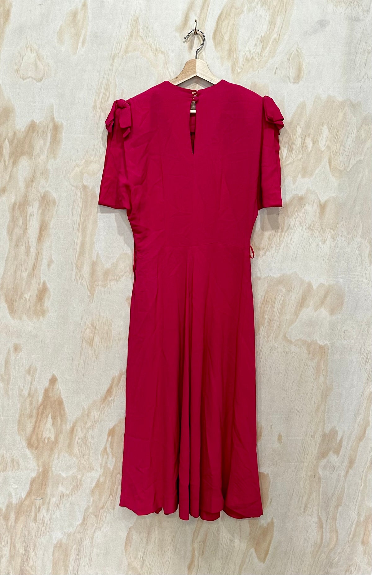 1940's Vintage Crepe Rayon pink evening gown cocktail dress