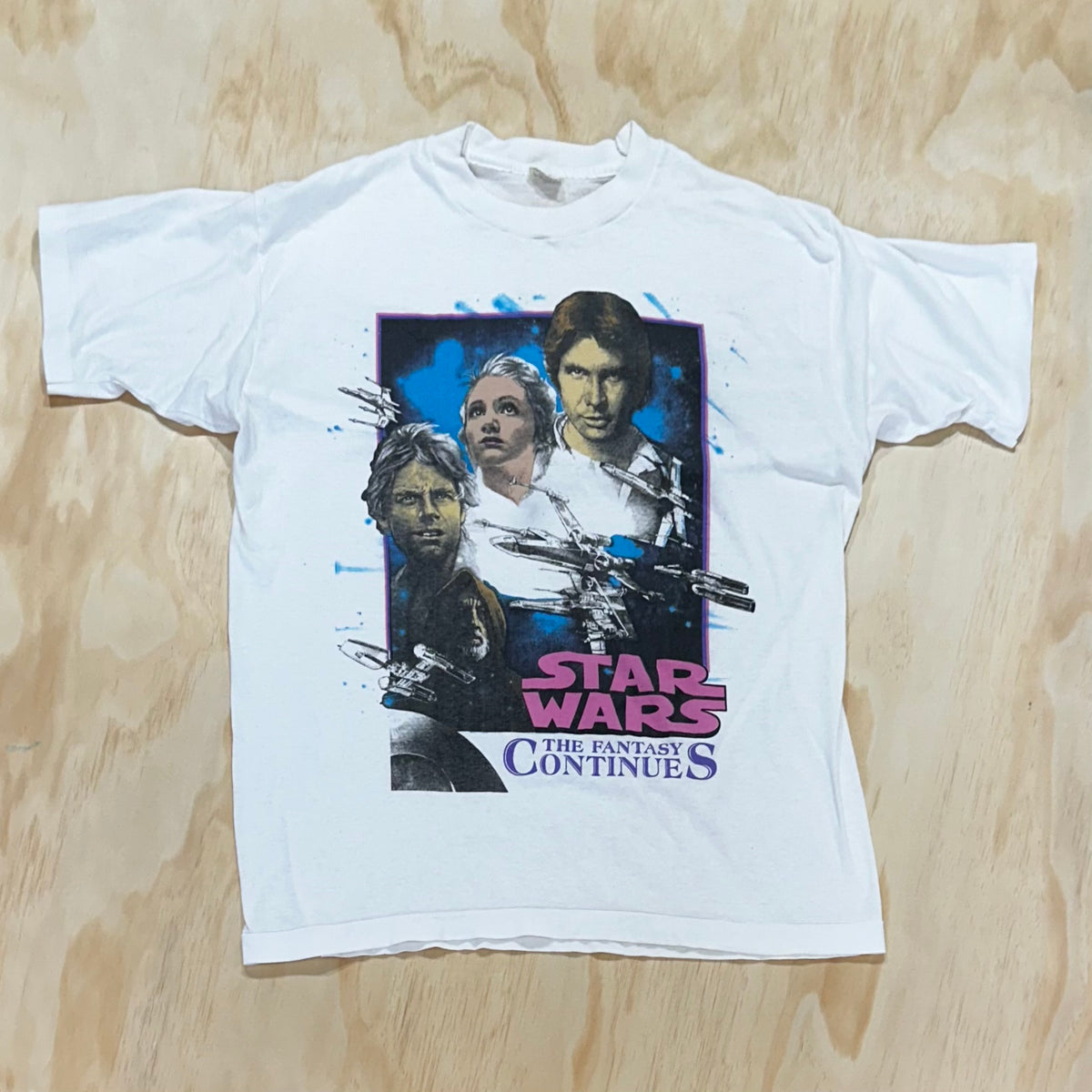 Vintage 90s Star Wars The Fantasy Continues Movie promo t-shirt