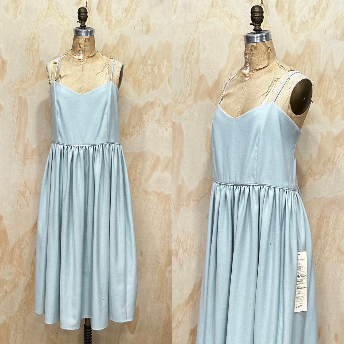 Baby Blue Handcrafted Tea Dress • Made in Vancouver Canada  • 100% reclaimed wool cotton