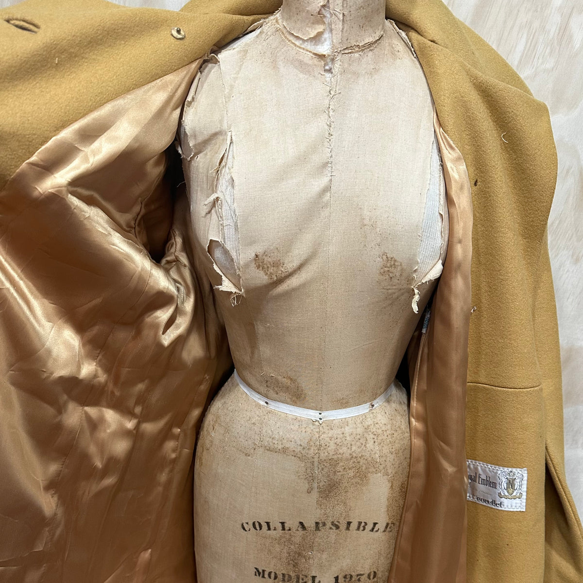 60s Vintage Heavy Wool Pea Coat Womens Jacket