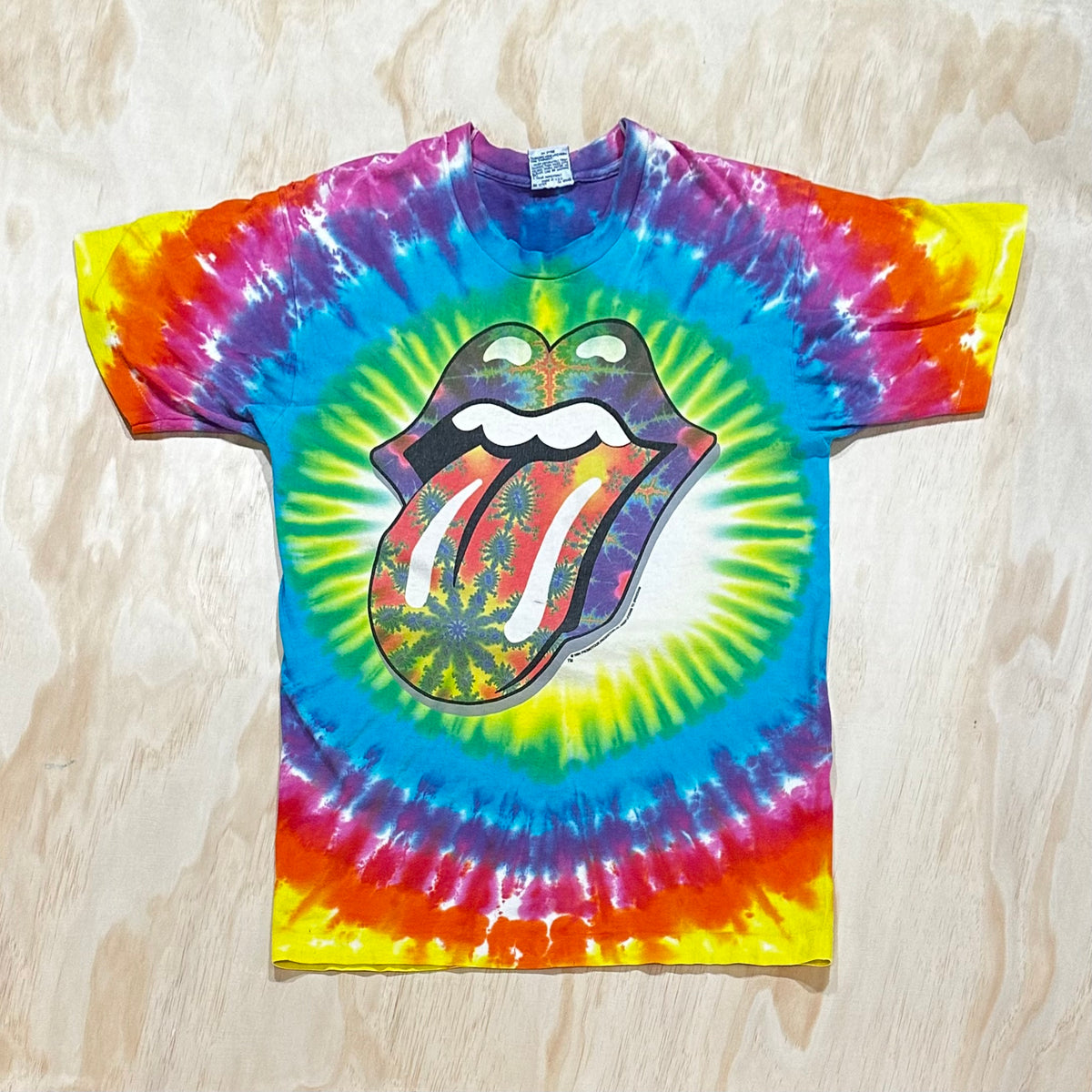 Vintage 1994 The Rolling Stones Tie Dye Liquid Blue T-Shirt