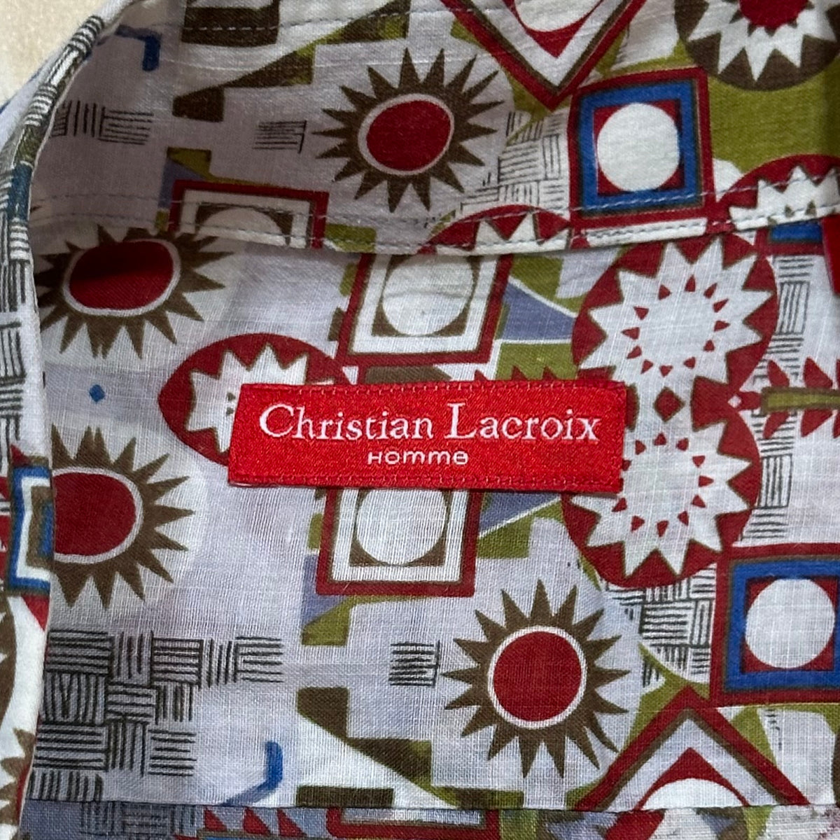 Vinatge Christian Lacroix Button up Shirt Mens Dress Shirt Abstract design