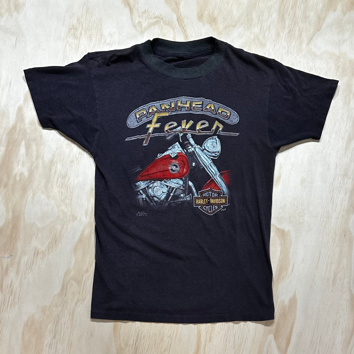 Vintage 1980s RARE 3D Emblem Harley Davidson 'Panhead Fever' T-Shirt