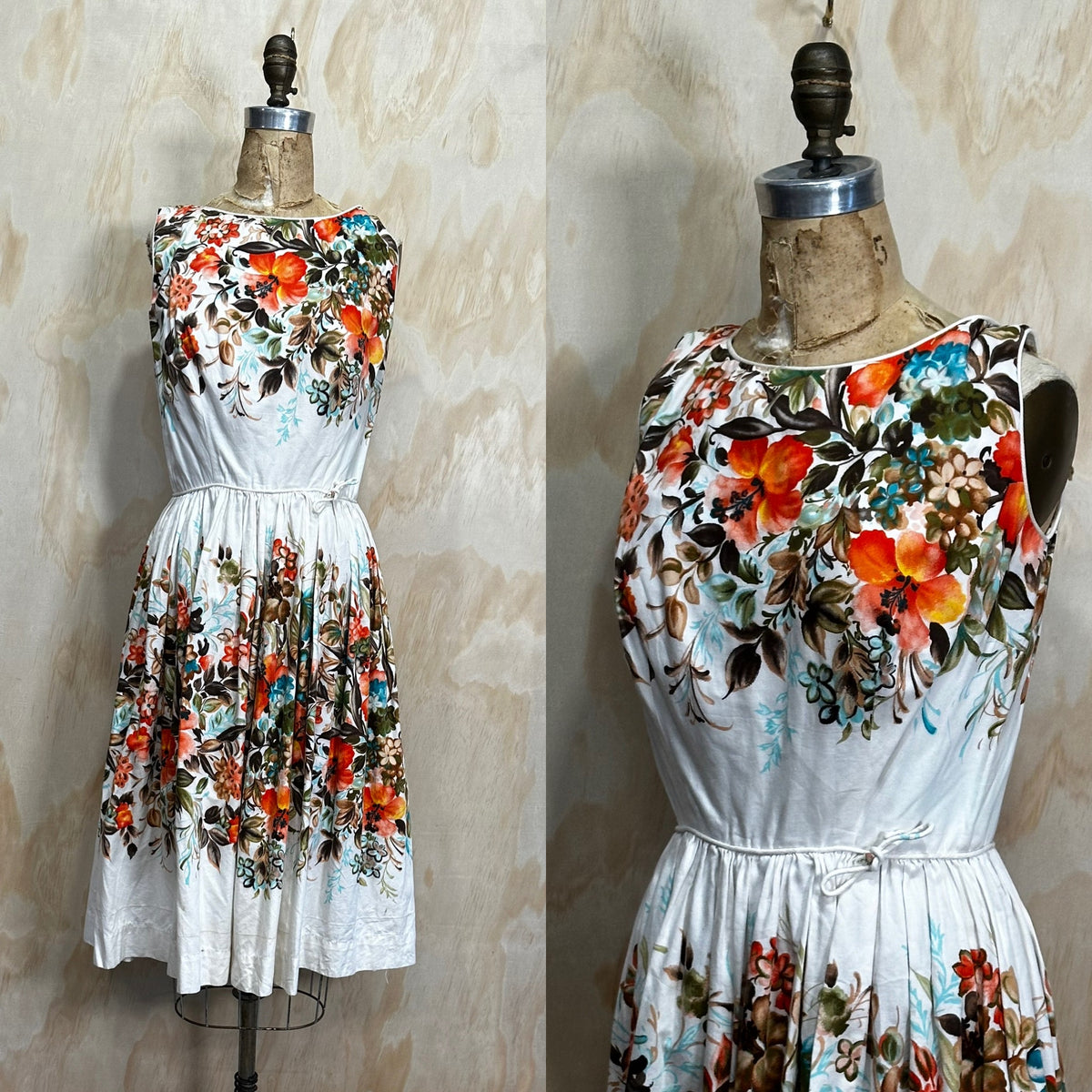 Vintage 50s Hawaiian Floral Dress • Vibrant Colours • Liberty House • Hawaiian made