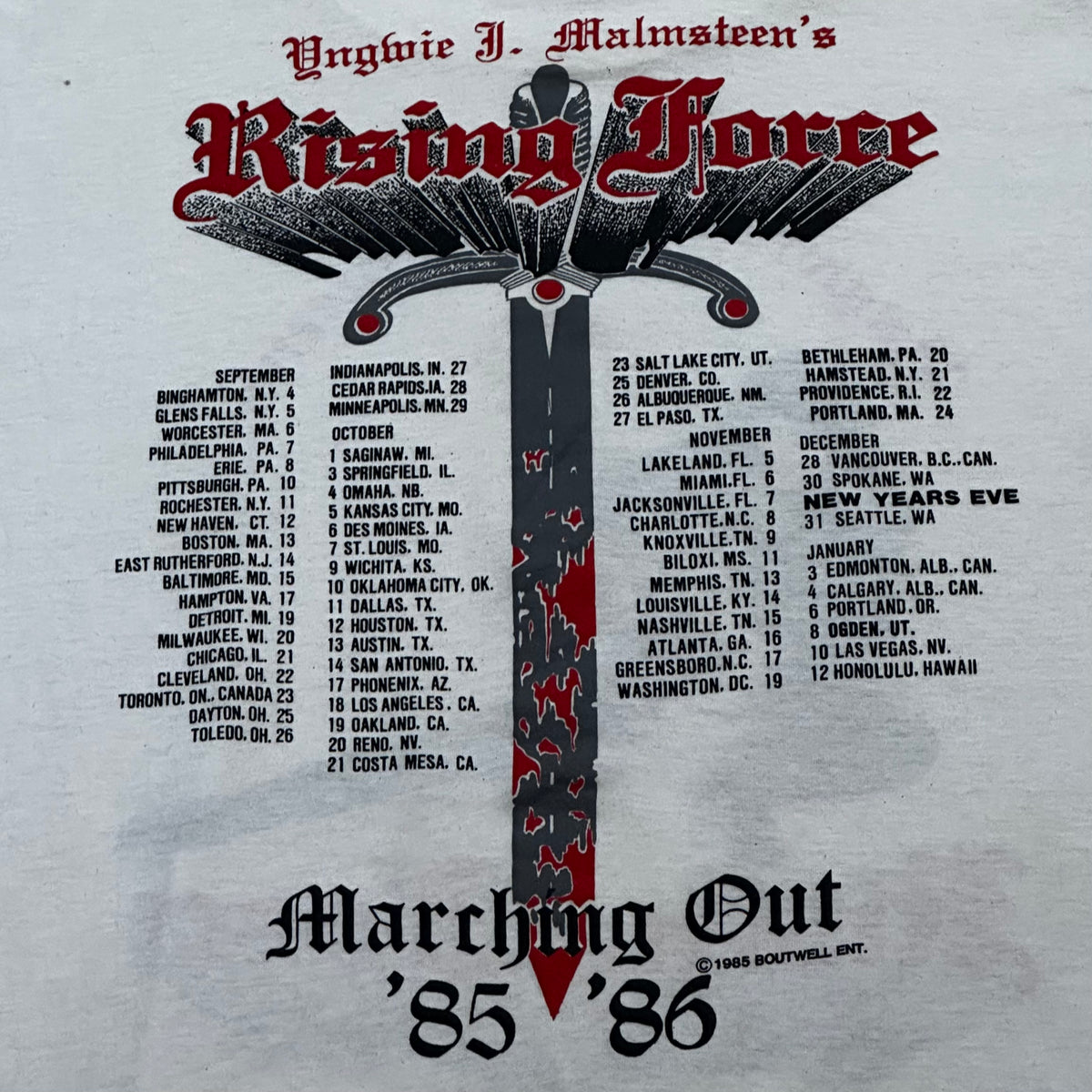 1985 Vintage Yngwie Malmsteen Rising Force tour shirt