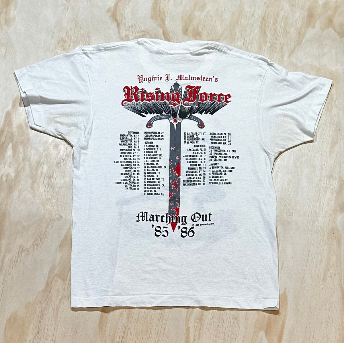 1985 Vintage Yngwie Malmsteen Rising Force tour shirt