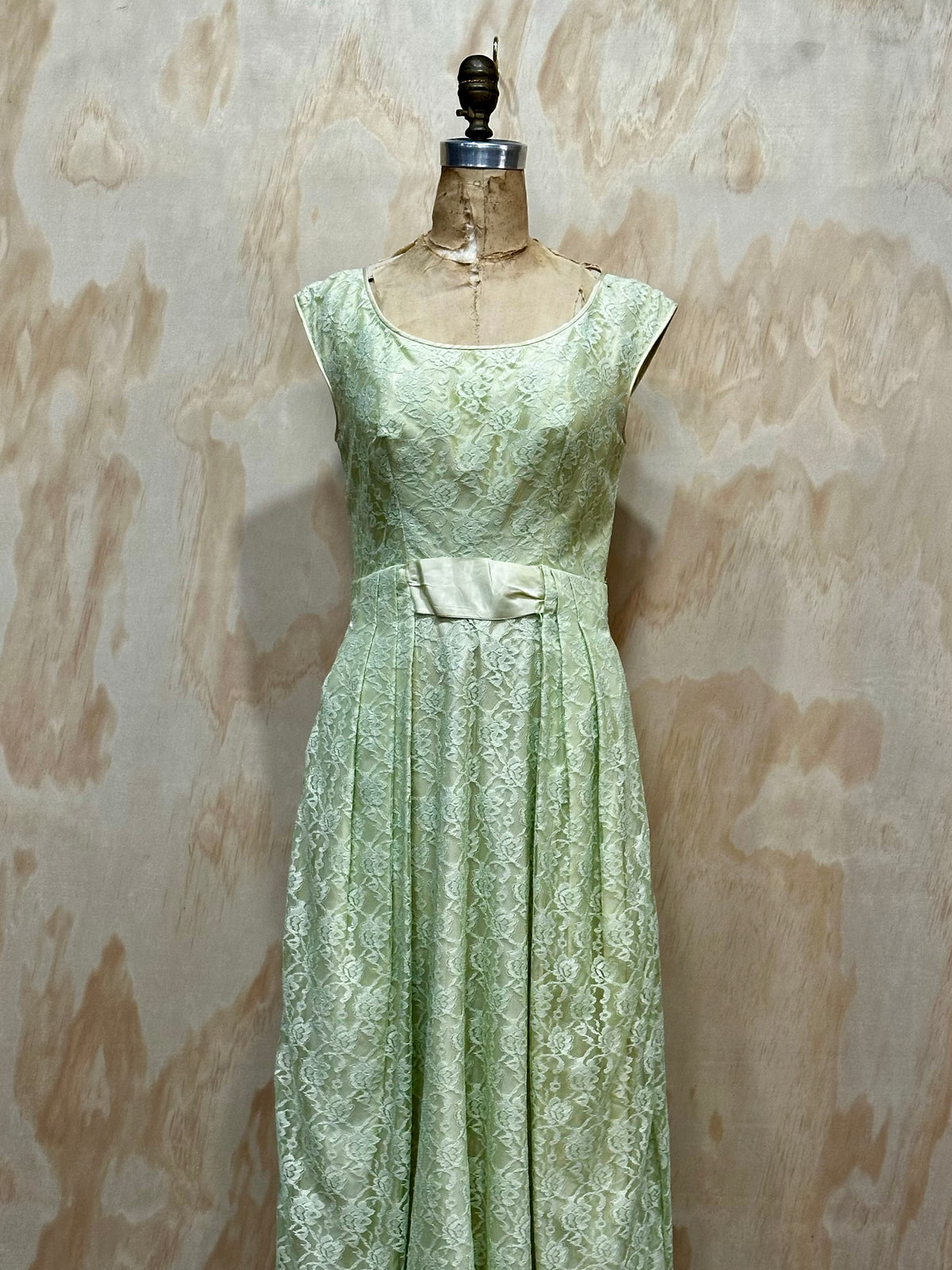 Vintage 1960's Lime Floral Evening Gown