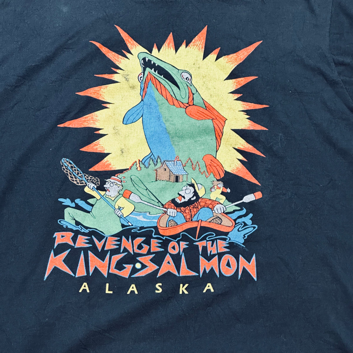 90's Vintage Revenge of the king salmon shirt Alaska