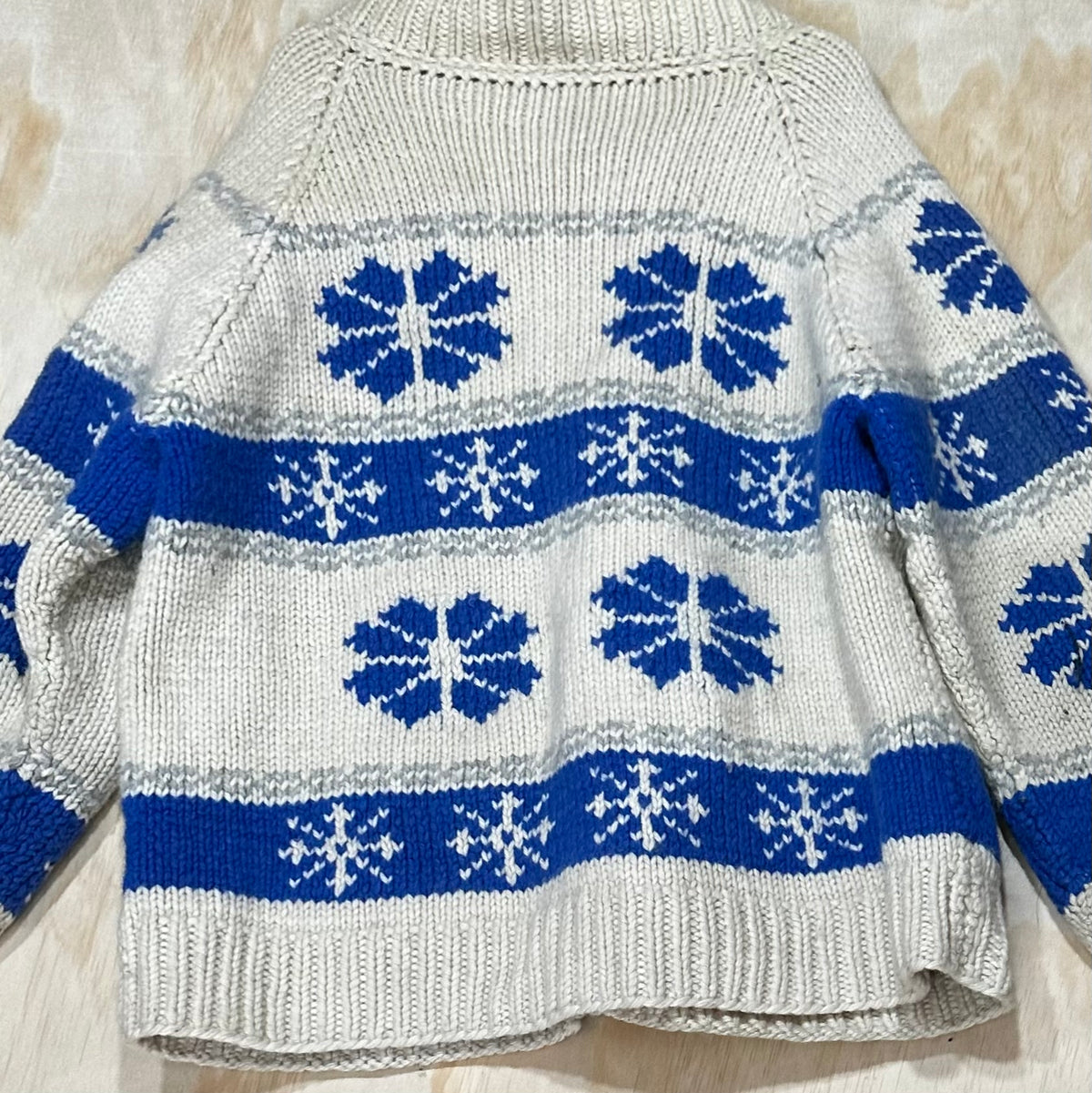 1960's Vintage heavy hand knit Cowichan cardigan wool sweater
