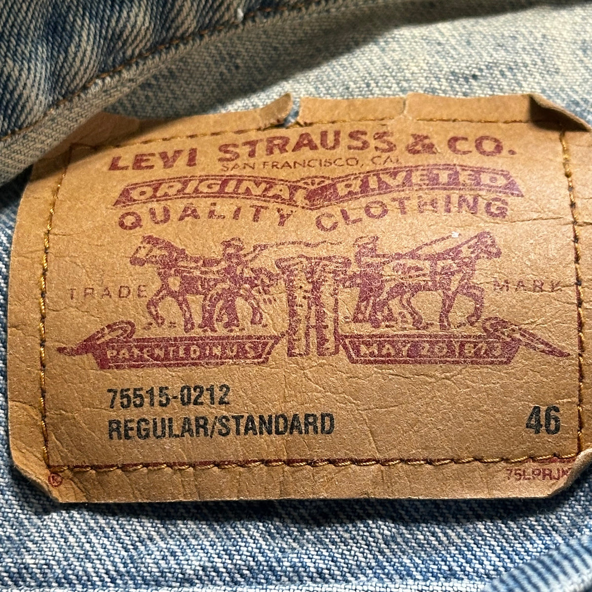 Vintage 70s Levi’s Denim Jacket Orange Tab Size 46