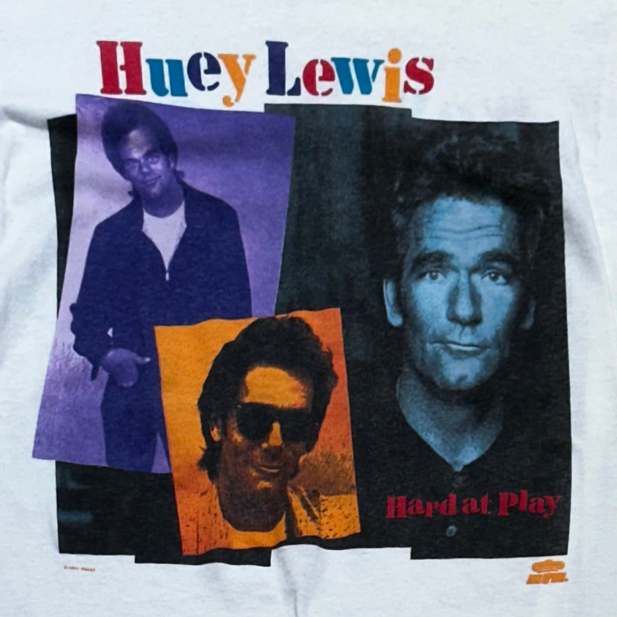 Vintage 90s Huey Lewis shirt Hard At Play 1991 Tour T-Shirt
