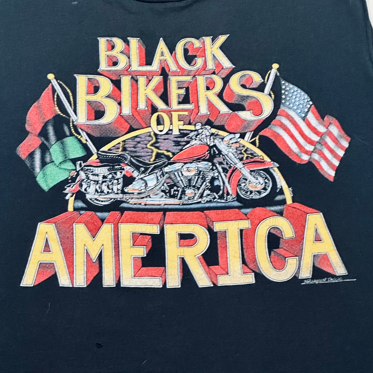 90's Vintage Black Bikers Of America cut sleeve shirt