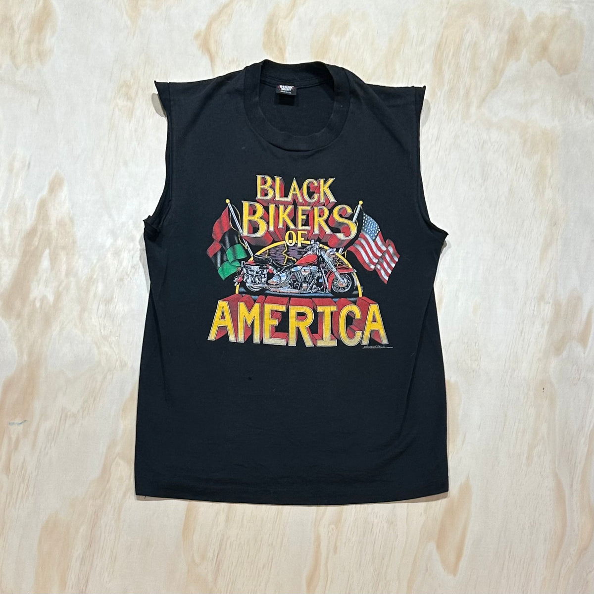 90's Vintage Black Bikers Of America cut sleeve shirt