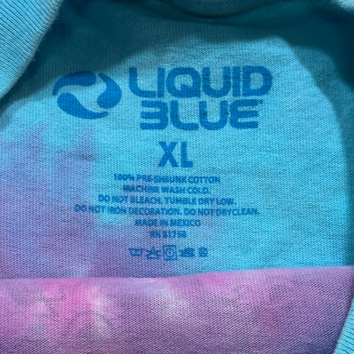 Vintage 90s Grateful Dead Liquid Blue T-Shirt Tie Dye Rainbow Dancing Bears 1995