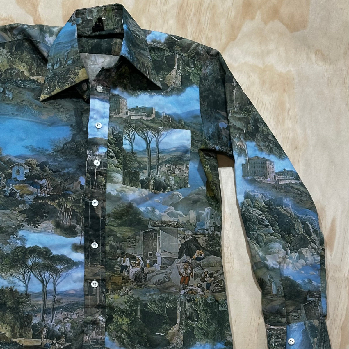 Vintage 70s Photo Print Button Down