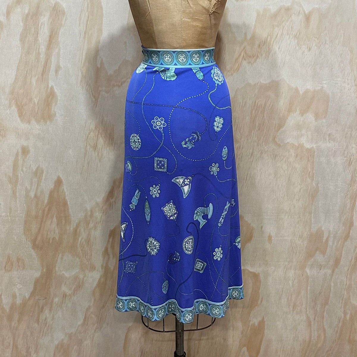 Vintage 70s Emilio Pucci Silk Skirt • Made in Italy • Saks Fifth Avenue • Size 14
