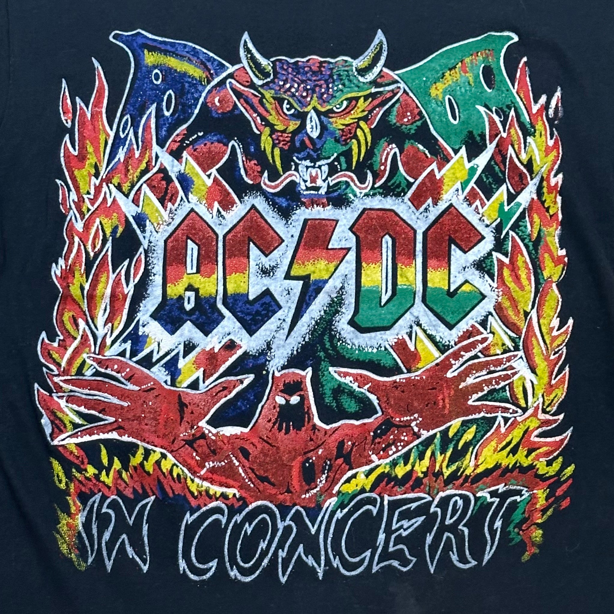 Vintage 1980s AC/DC Bootleg Tour In Concert t-shirt • Double