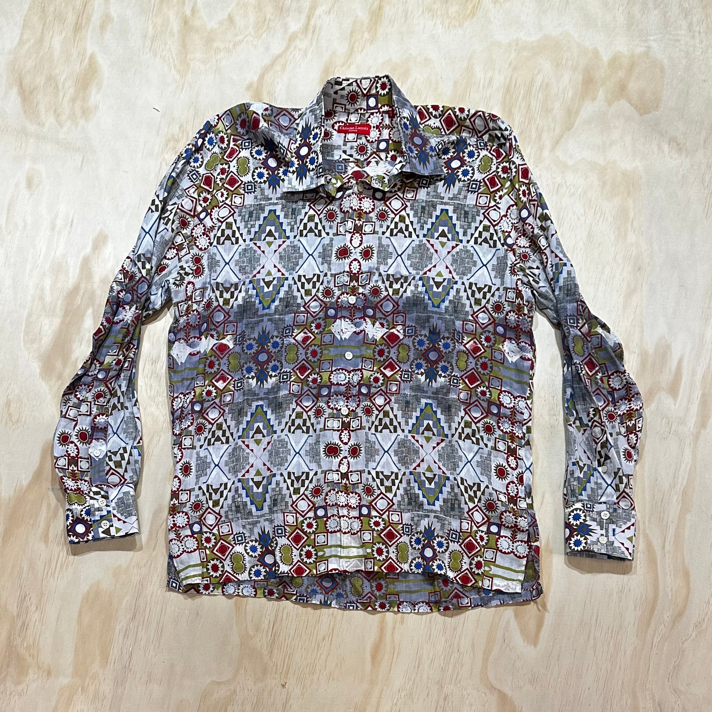 christian lacroix men's dress shirts Christian Lacroix Dress Shirt Mens Medium 15.5 Gray Solid Slim Fit Long Sleeve