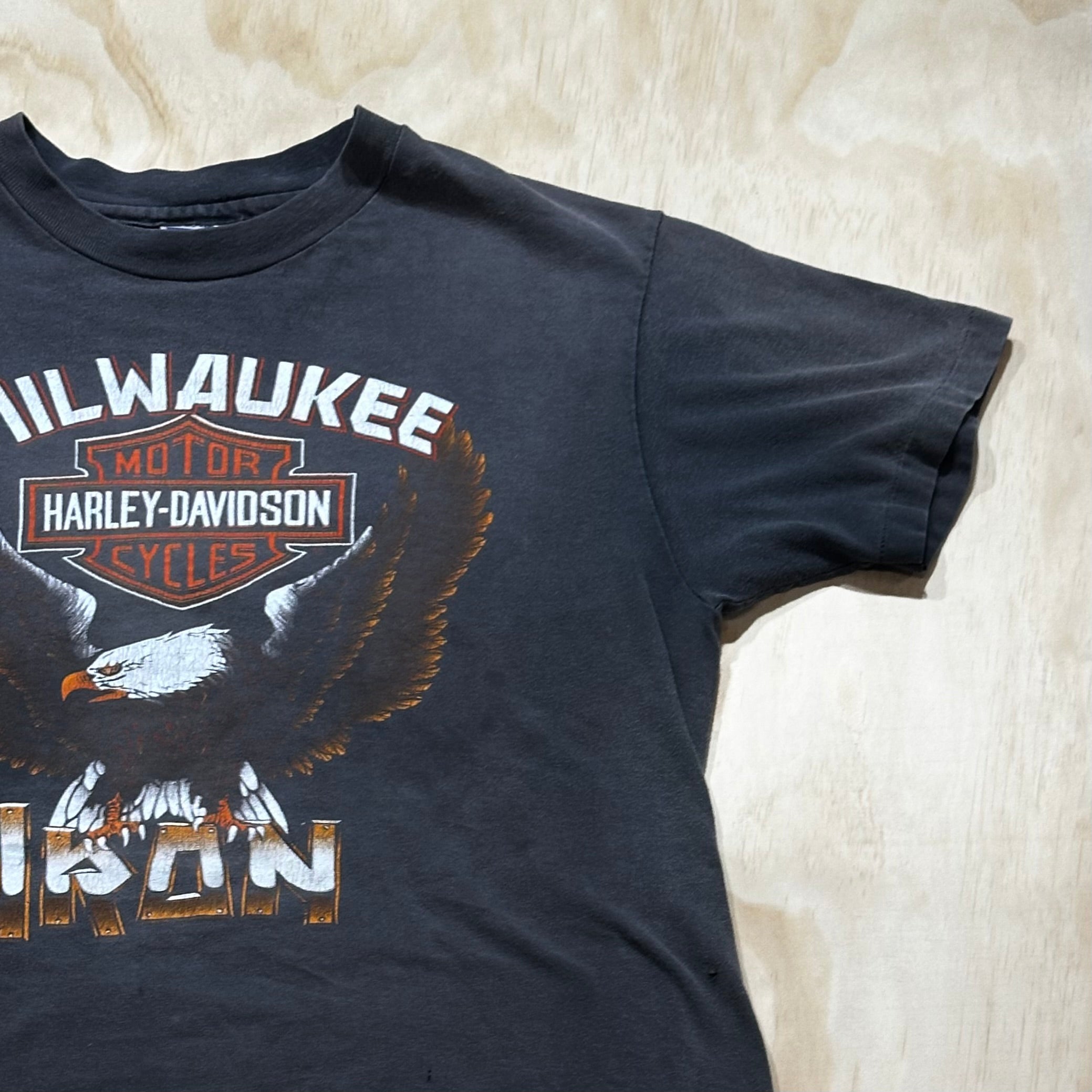 Vintage 1980s Harley Davidson Single Stitch T-Shirt Milwaukee Iron Eagle  Logo