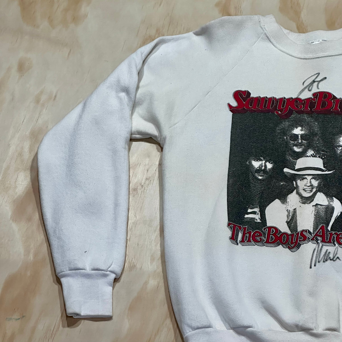 VTG 90s Signed Sawyer Brown Crewneck The Boys Are Back The Race Is On Sweatshirt