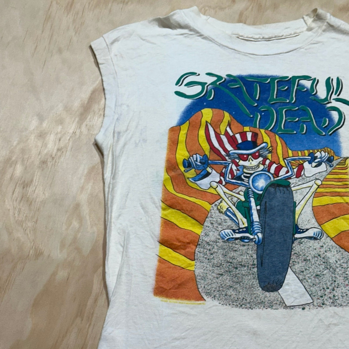 Vintage Grateful Dead Uncle Sam Motorcycle T-Shirt • 1988 Double Sided Graphic • Single Stitch