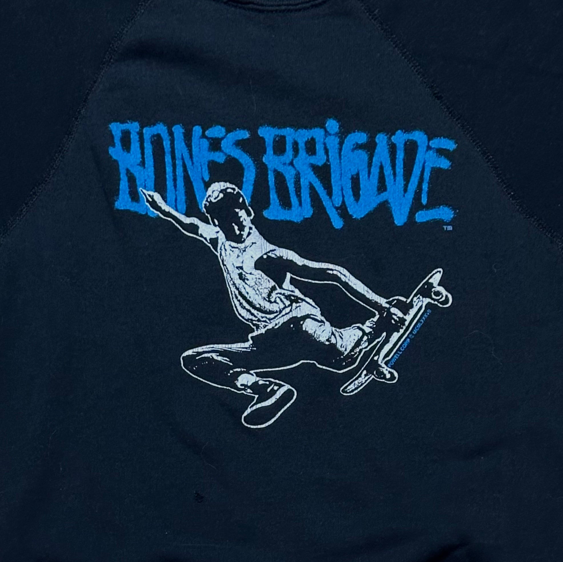 Vintage 80's Powell Peralta Bones Brigade Black Crewneck
