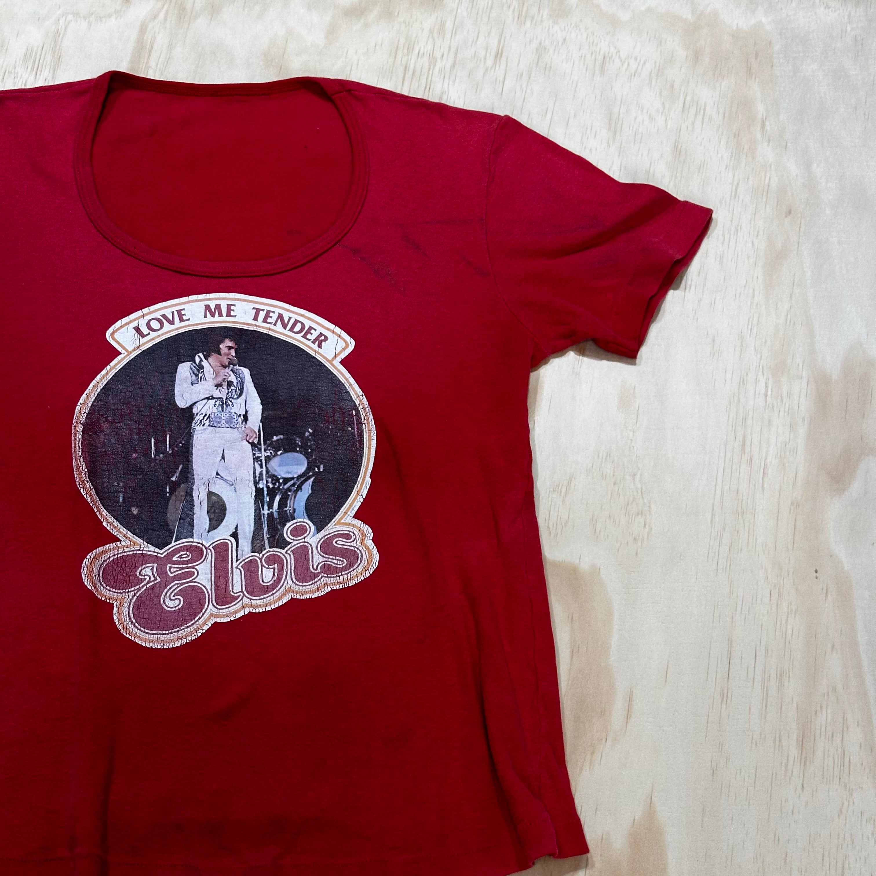 ▪️70’s ELVIS PRESLEY エルビスプレスリー TEE ポケt 赤 ▪️70's ELVIS PRESLEY エルビスプレスリー TEE ポケt 赤