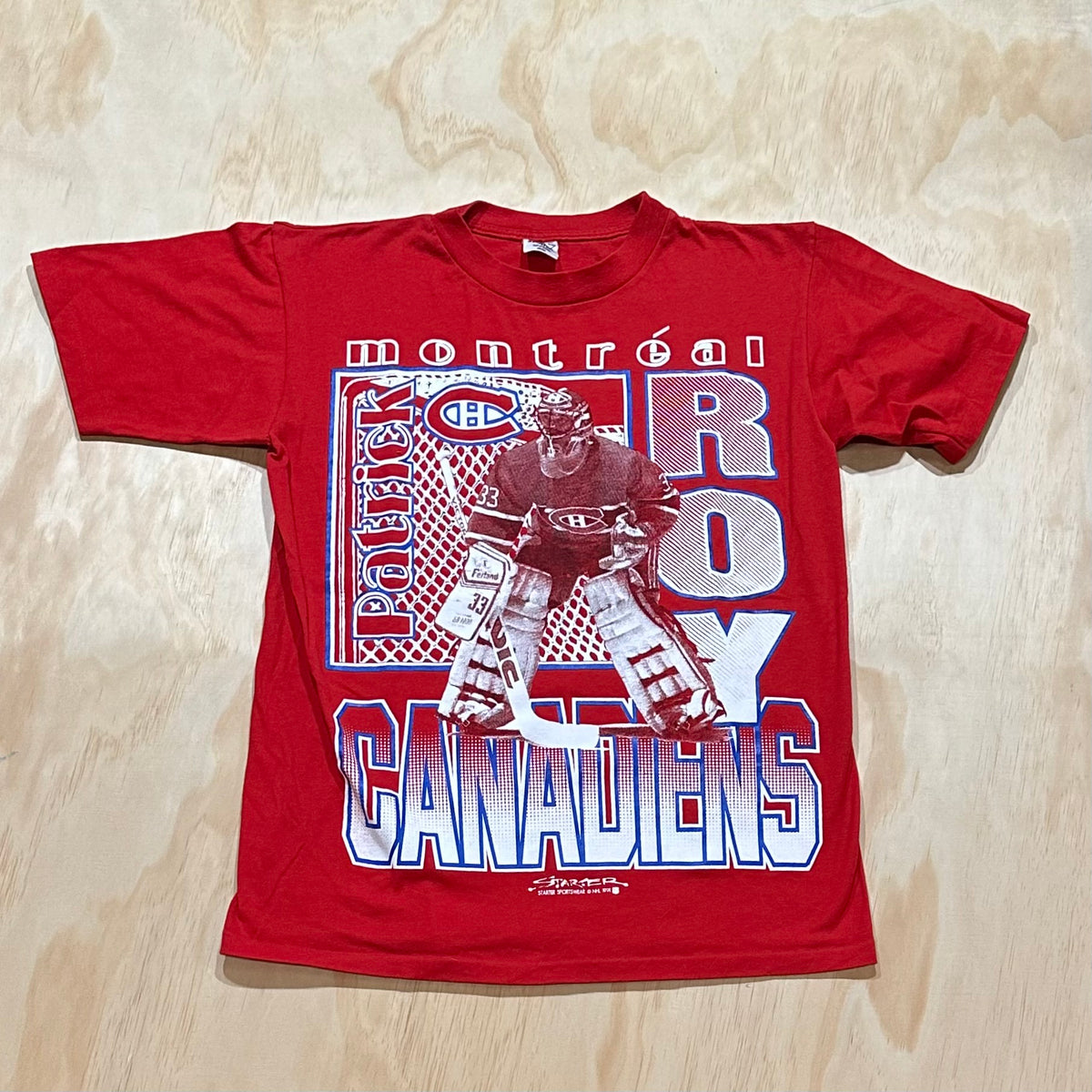 Vintage 90s Montréal Canadiens Tee Patrick Roy 1991 Starter Sportswear