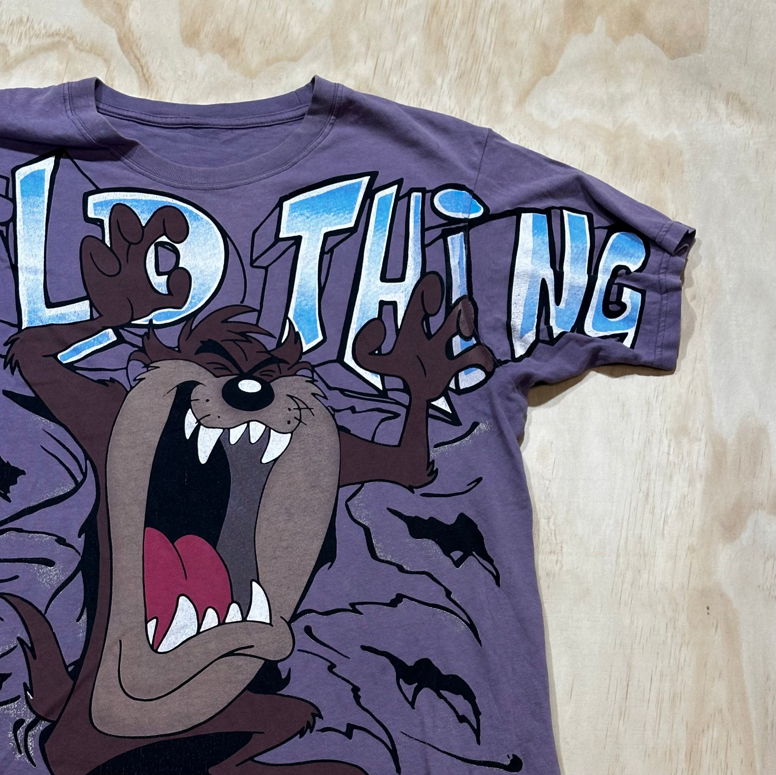 Vintage 90s Taz Wild Thing Tee 1995 Warner Bros Purple tshirt