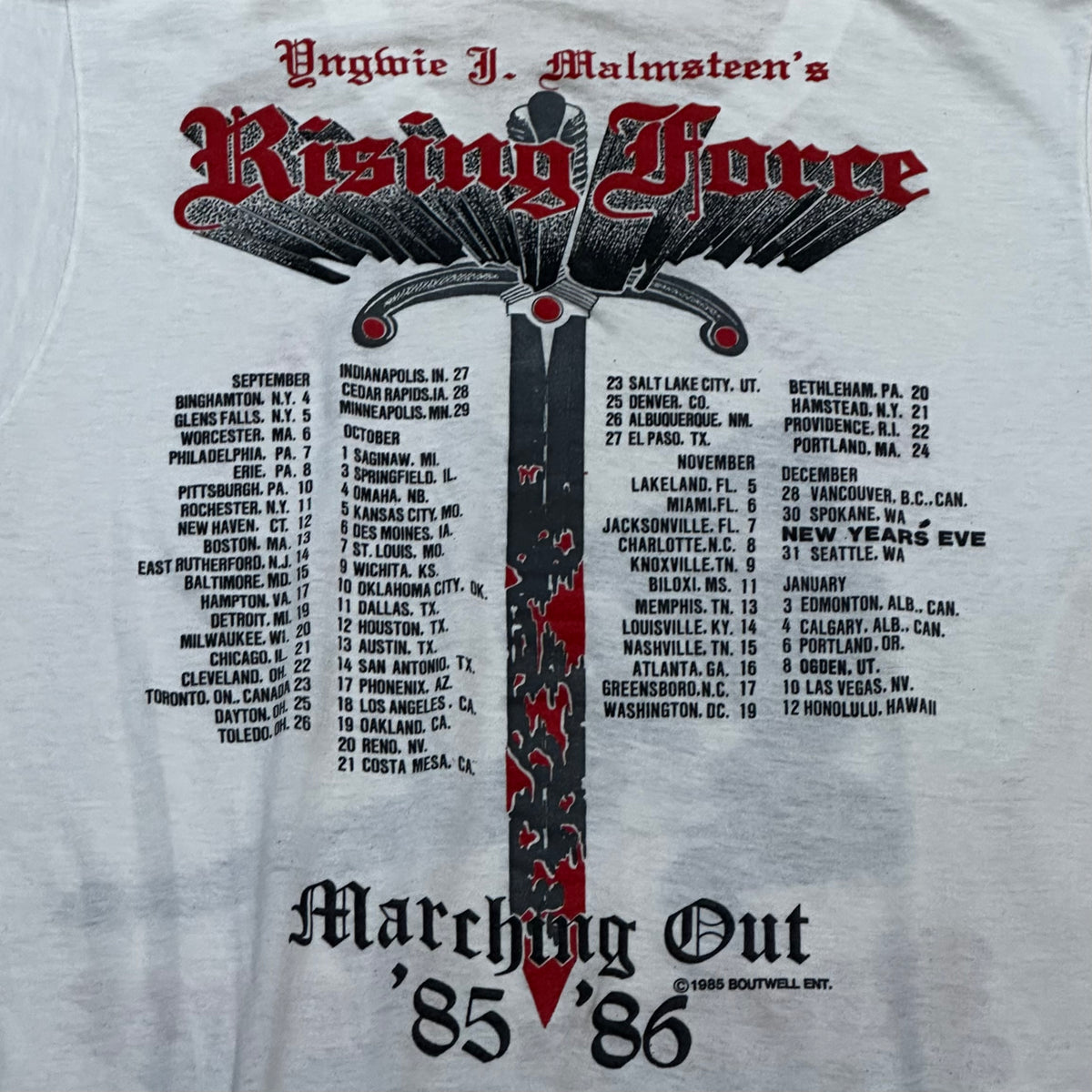 1985 Vintage Yngwie Malmsteen Rising Force tour shirt