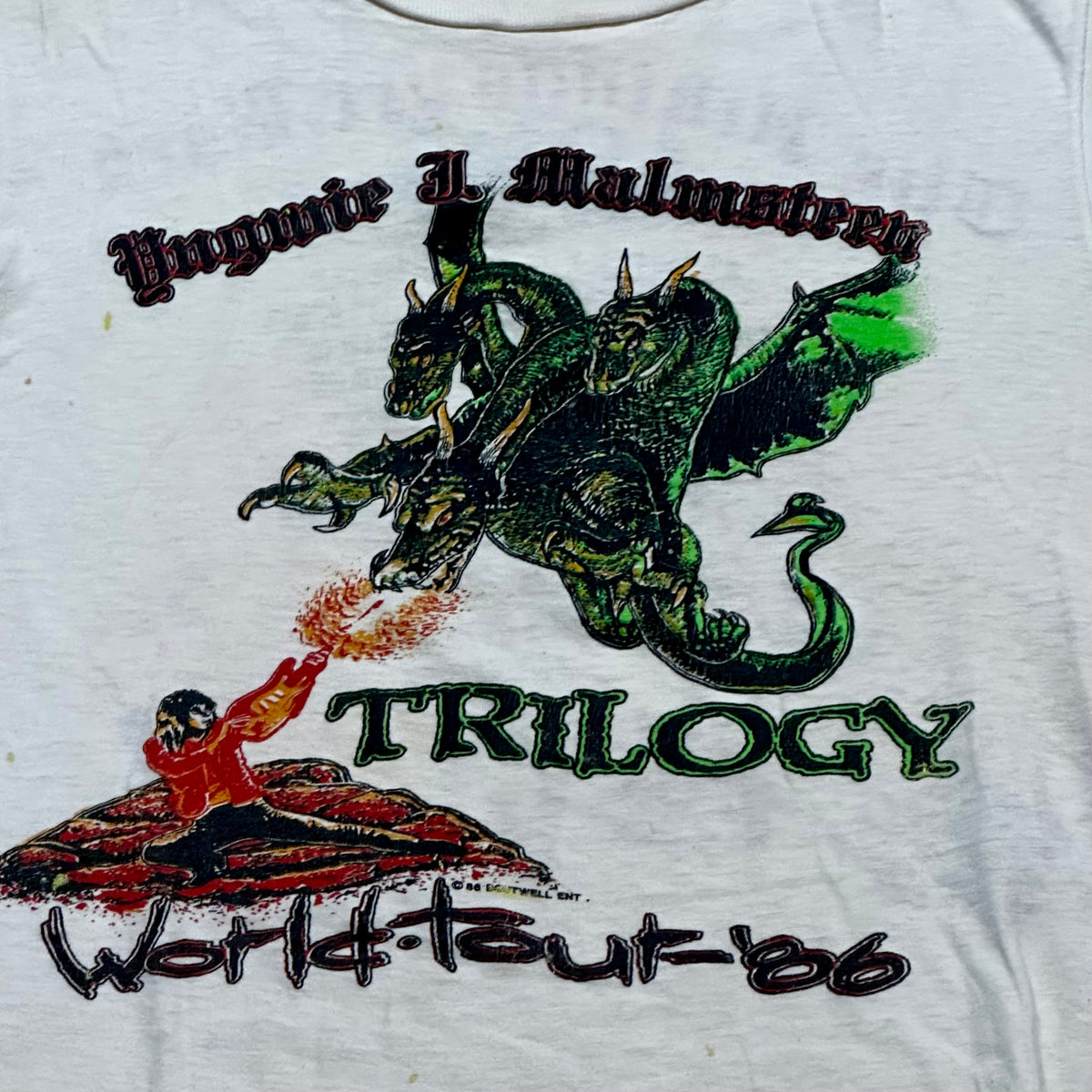 1986 Vintage Yngwie Malmsteen Trilogy "The Vikings are back" world tour shirt