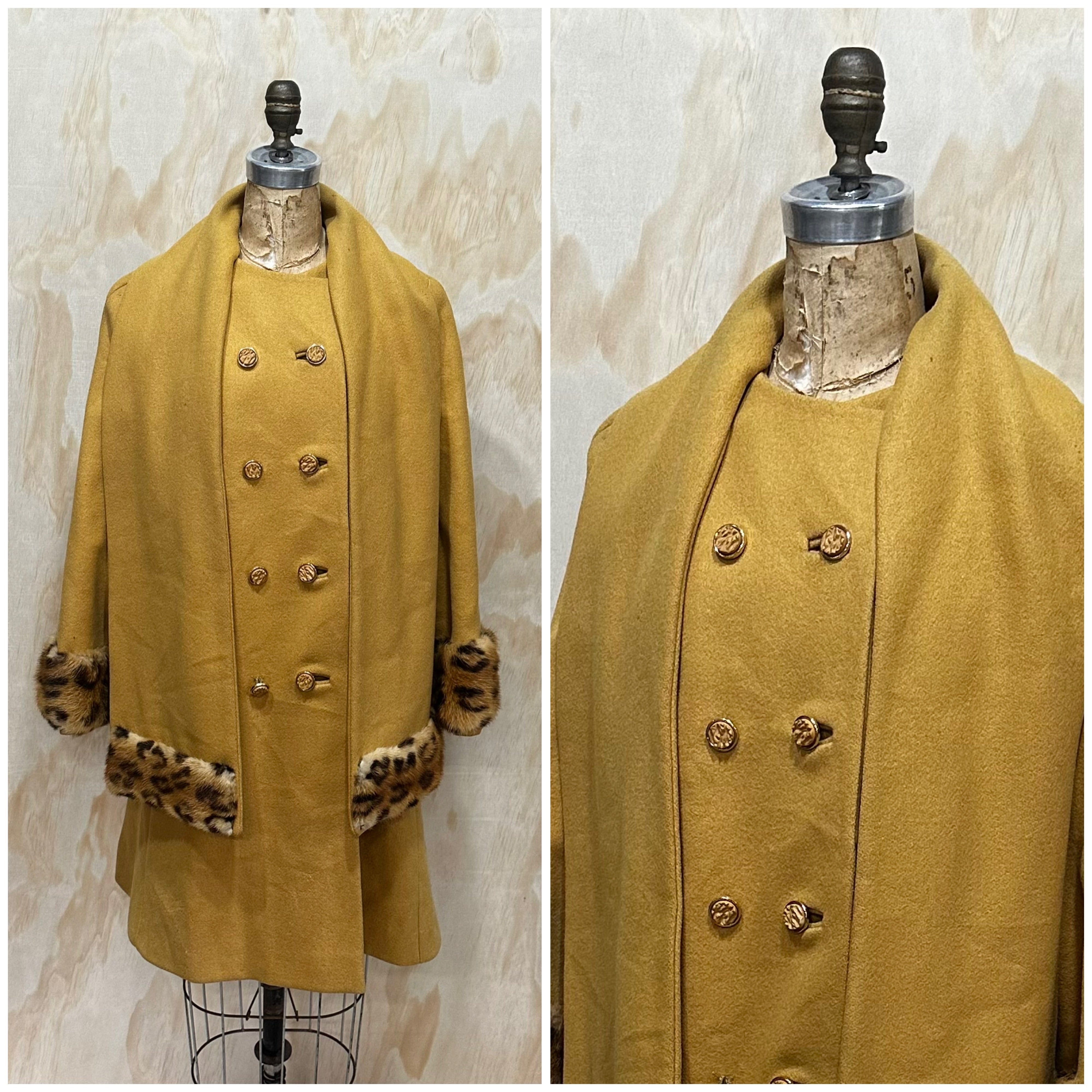 60s Vintage Heavy Wool Pea Coat Womens Jacket