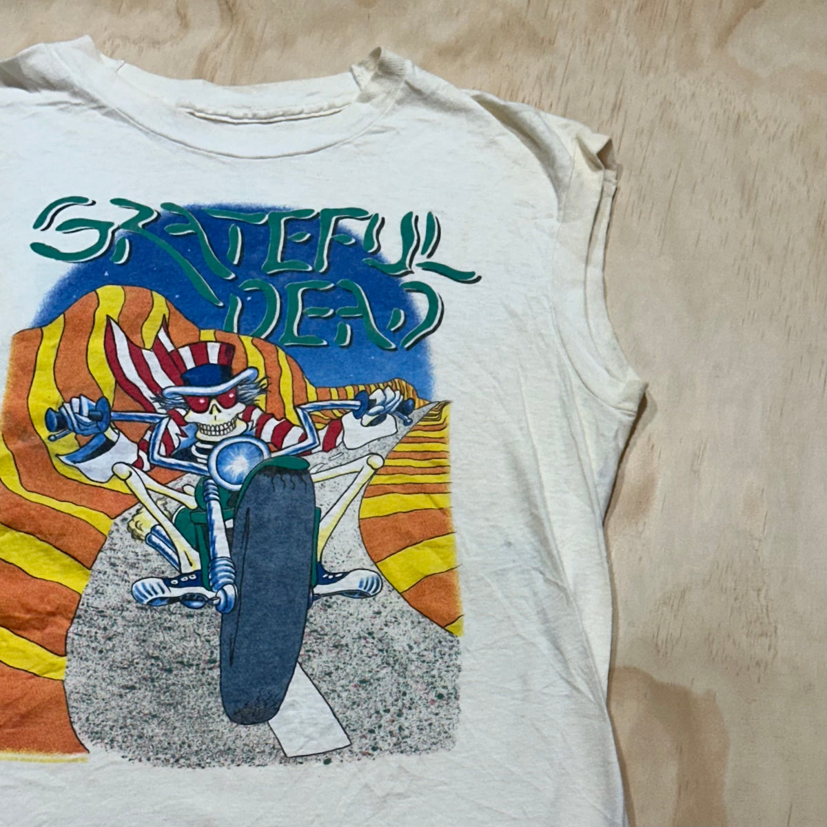 Vintage Grateful Dead Uncle Sam Motorcycle T-Shirt • 1988 Double Sided Graphic • Single Stitch