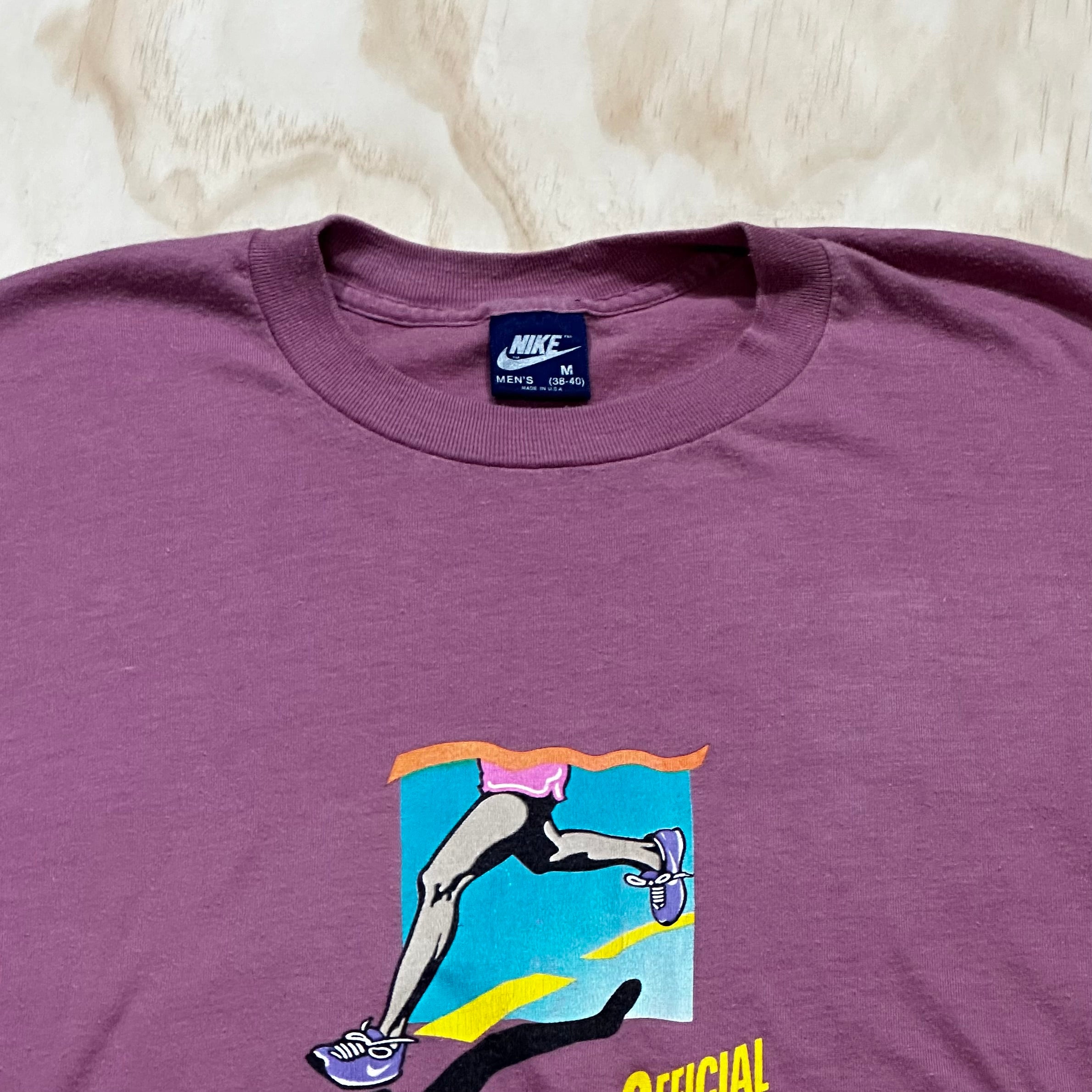 Vintage 80s Nike Cascade Run Off T-Shirt Blue Tag 1980s Sportswear