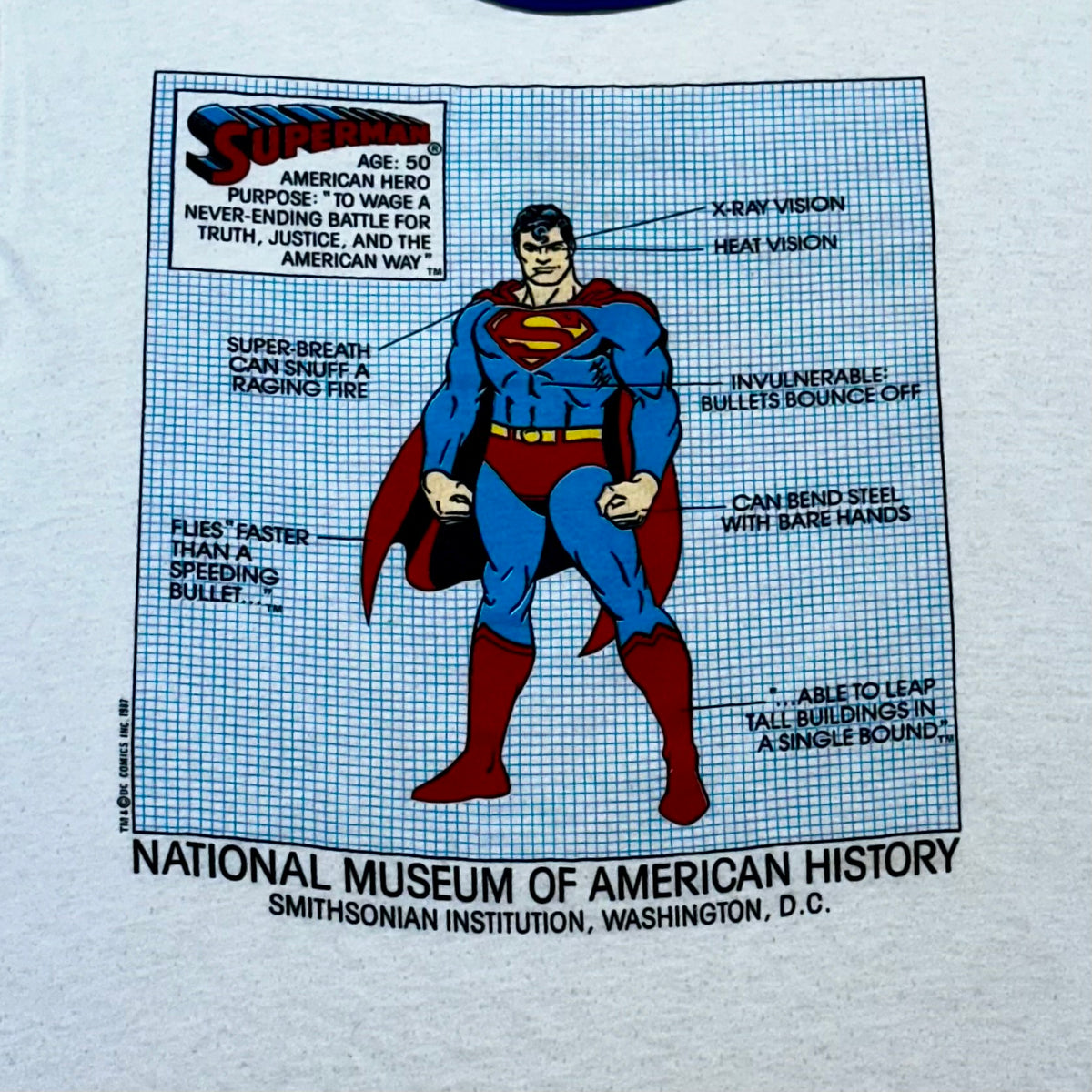 Vintage 1987 Superman National Museum of American History T-Shirt