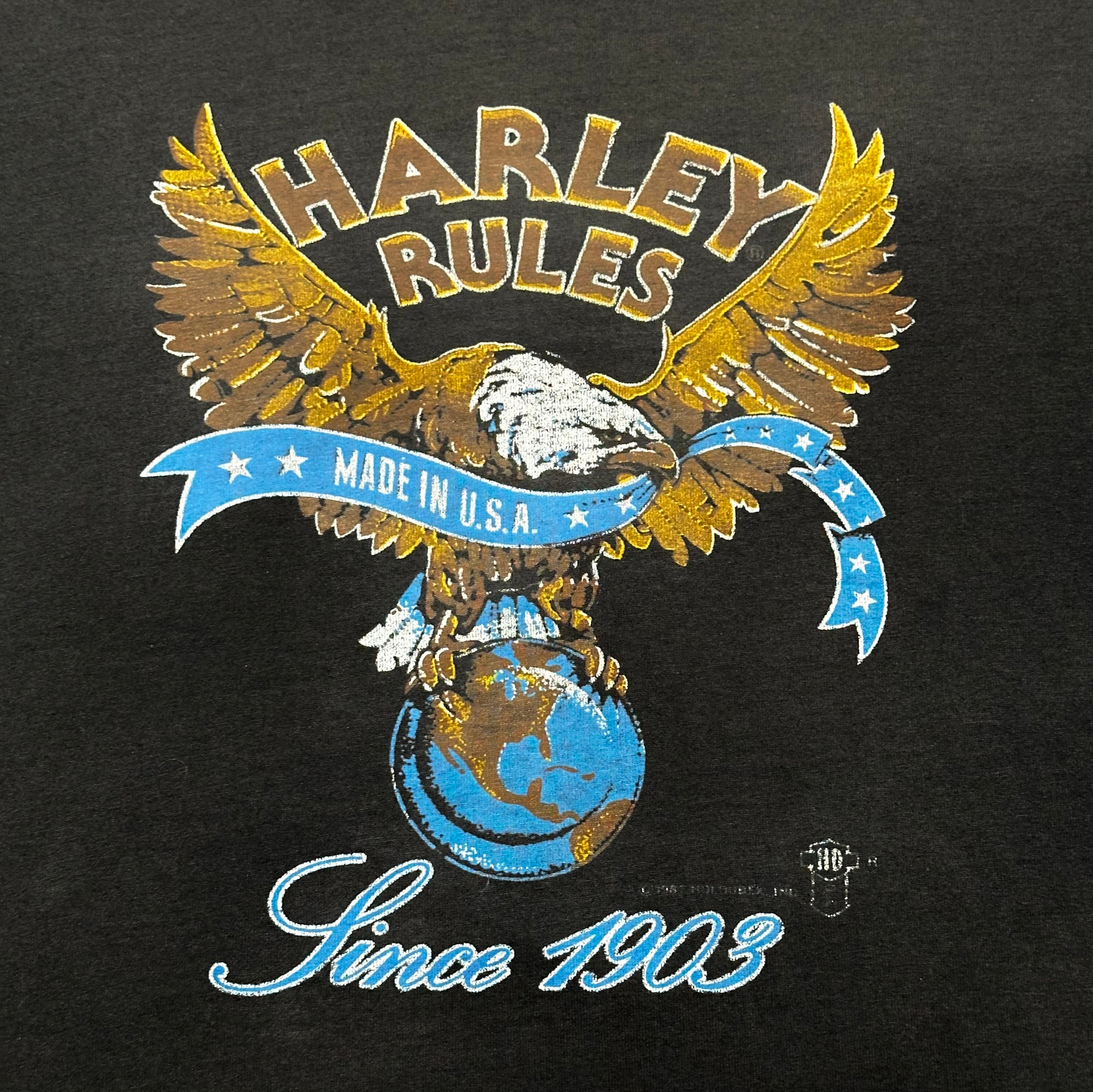 Vintage 1980s Harley Davidson Holoubek Eagle T-Shirt Made in USA