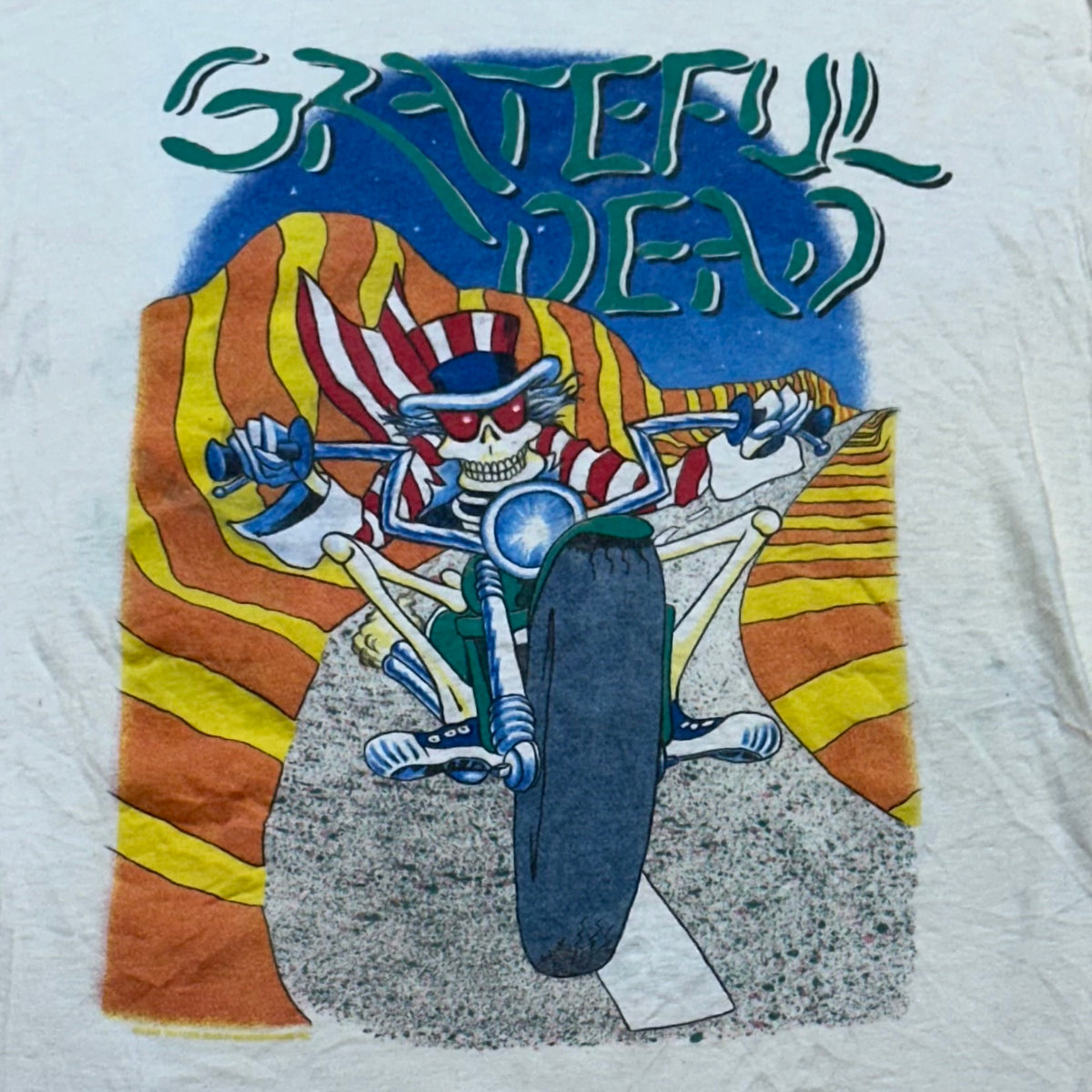 Vintage Grateful Dead Uncle Sam Motorcycle T-Shirt • 1988 Double Sided Graphic • Single Stitch