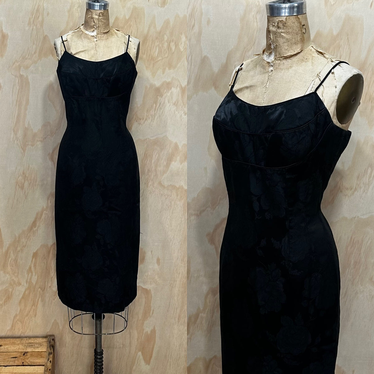 Vintage 50s Lilli Diamond Shelf Bodice Wiggle Dress