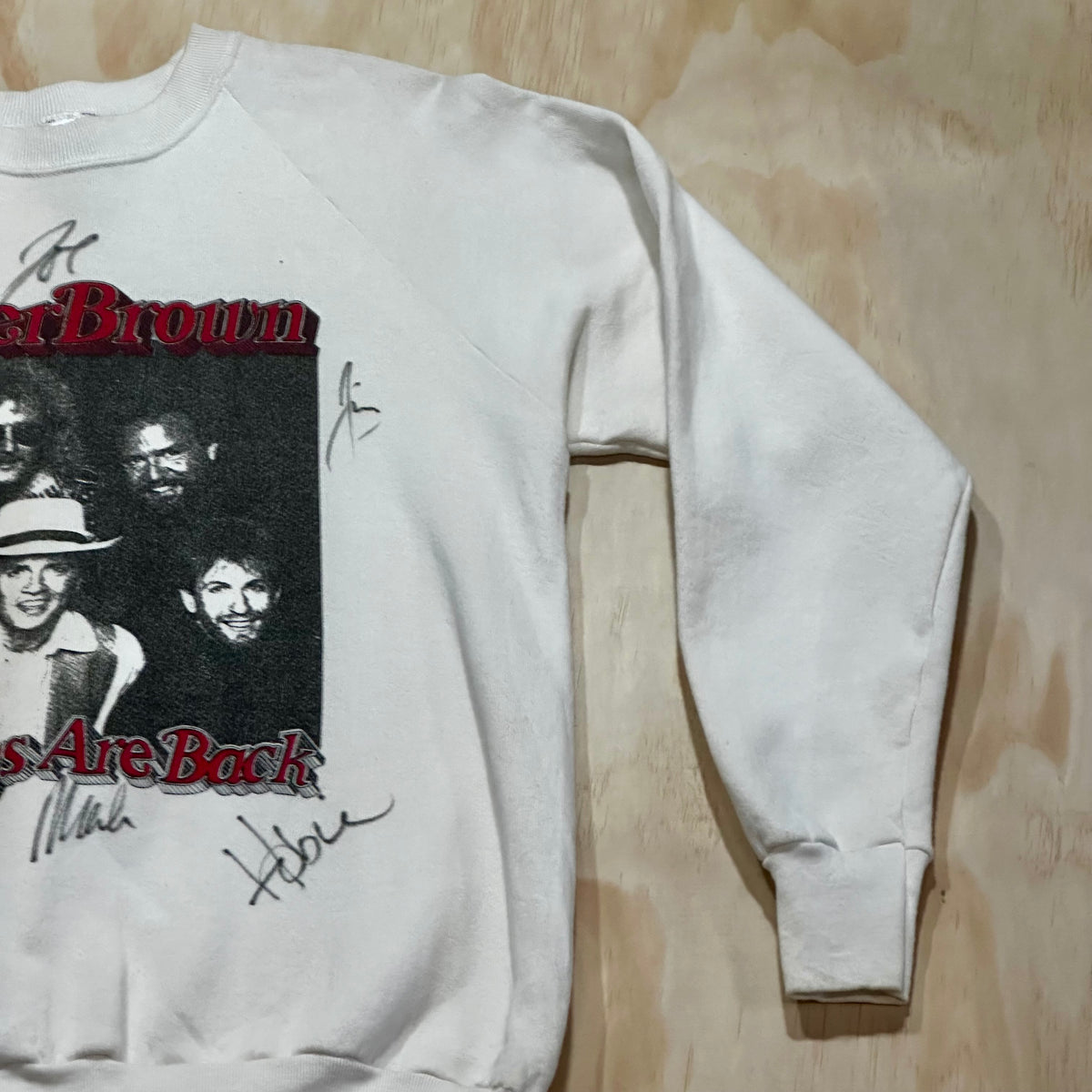 VTG 90s Signed Sawyer Brown Crewneck The Boys Are Back The Race Is On Sweatshirt