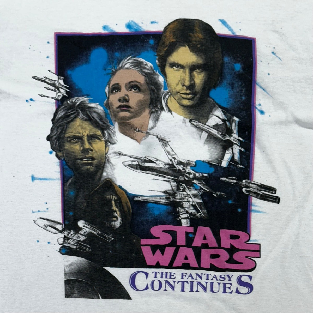 Vintage 90s Star Wars The Fantasy Continues Movie promo t-shirt