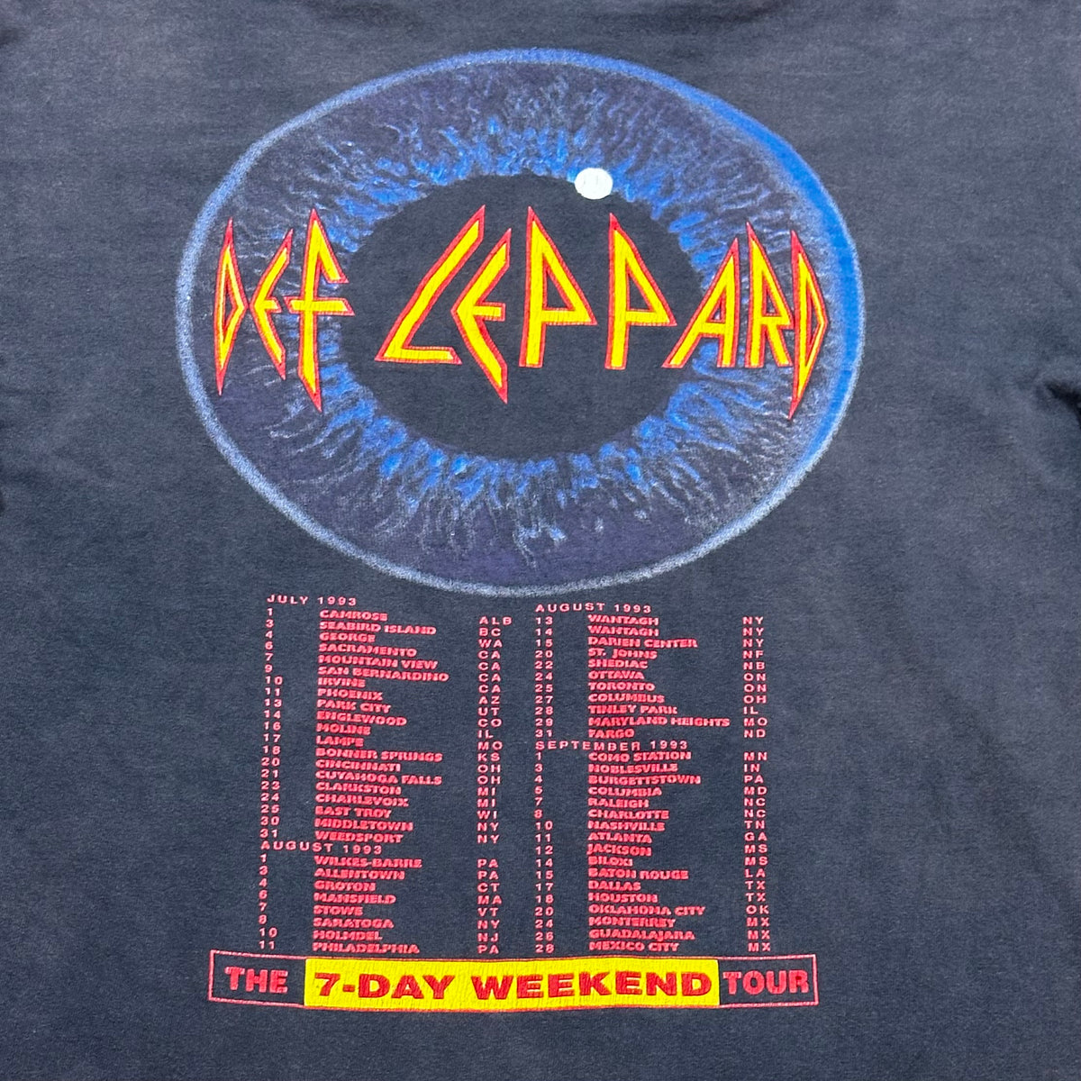 Vintage 1993 Def Leppard The 7-Day Weekend Tour Live T-Shirt