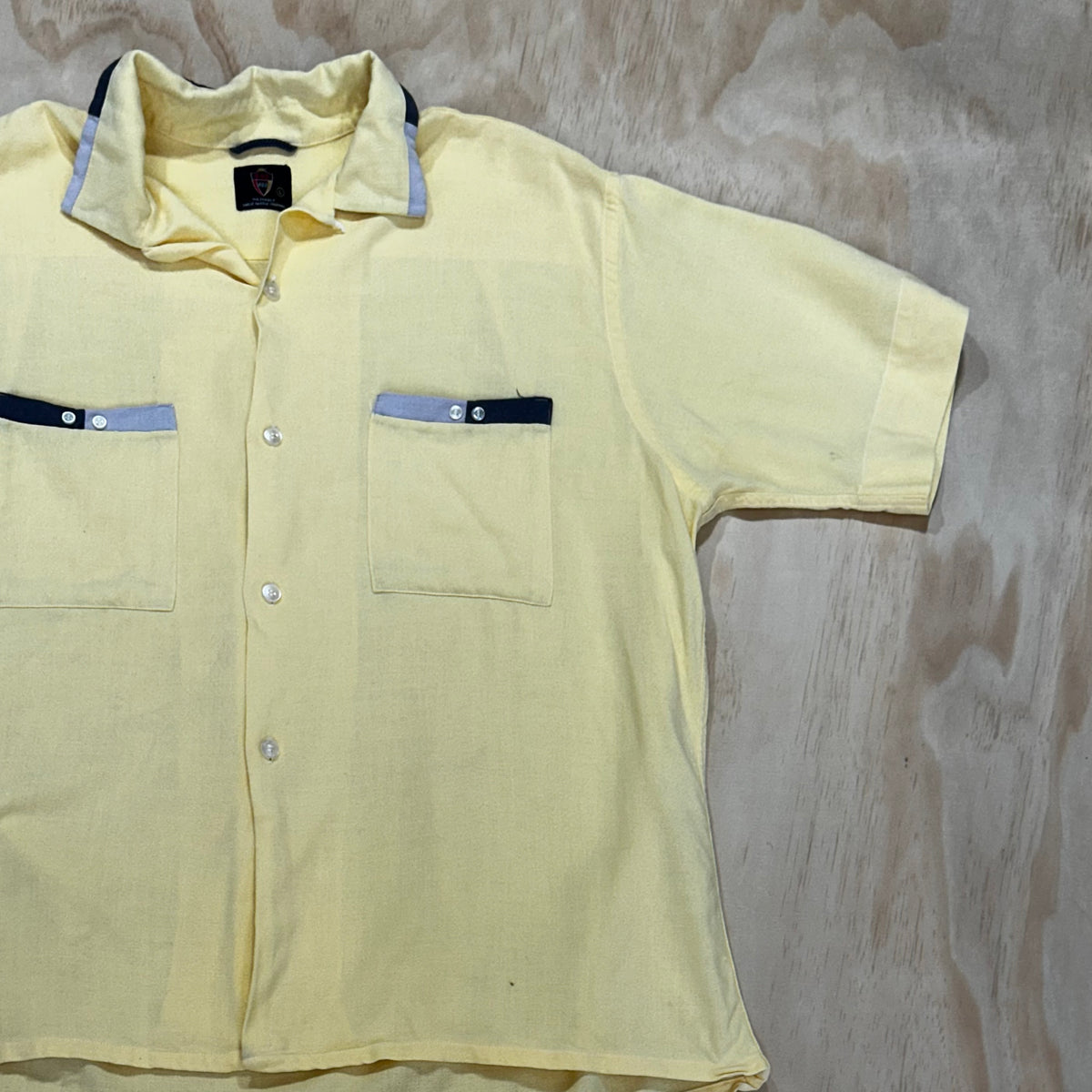 Vintage 50s Rockabilly Bowling Shirt B.V.D 400 Yellow Large