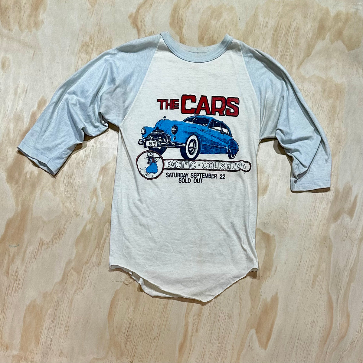 Vintage RARE 1970s The Cars Band Raglan Tee 'Pacific Coliseum Sold Out'