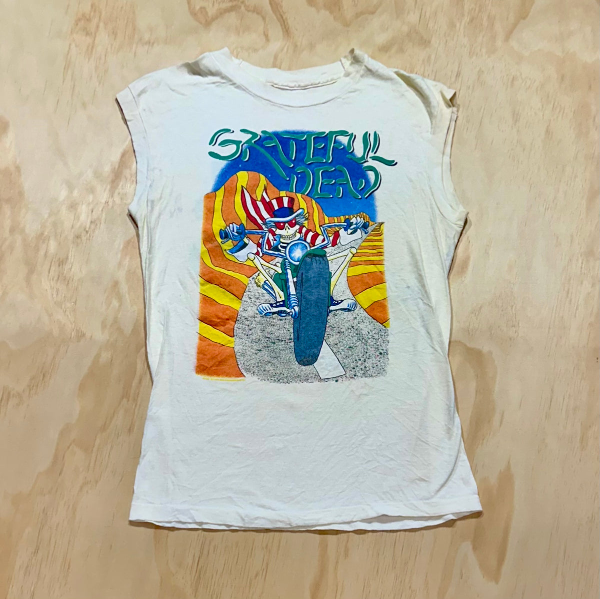 Vintage Grateful Dead Uncle Sam Motorcycle T-Shirt • 1988 Double Sided Graphic • Single Stitch