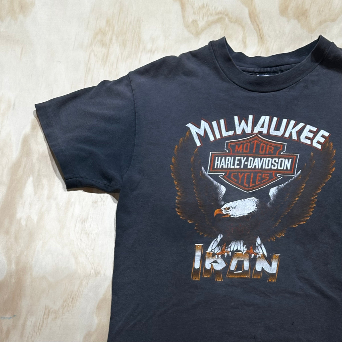 Vintage 1980s Harley Davidson Single Stitch T-Shirt Milwaukee Iron Eagle Logo