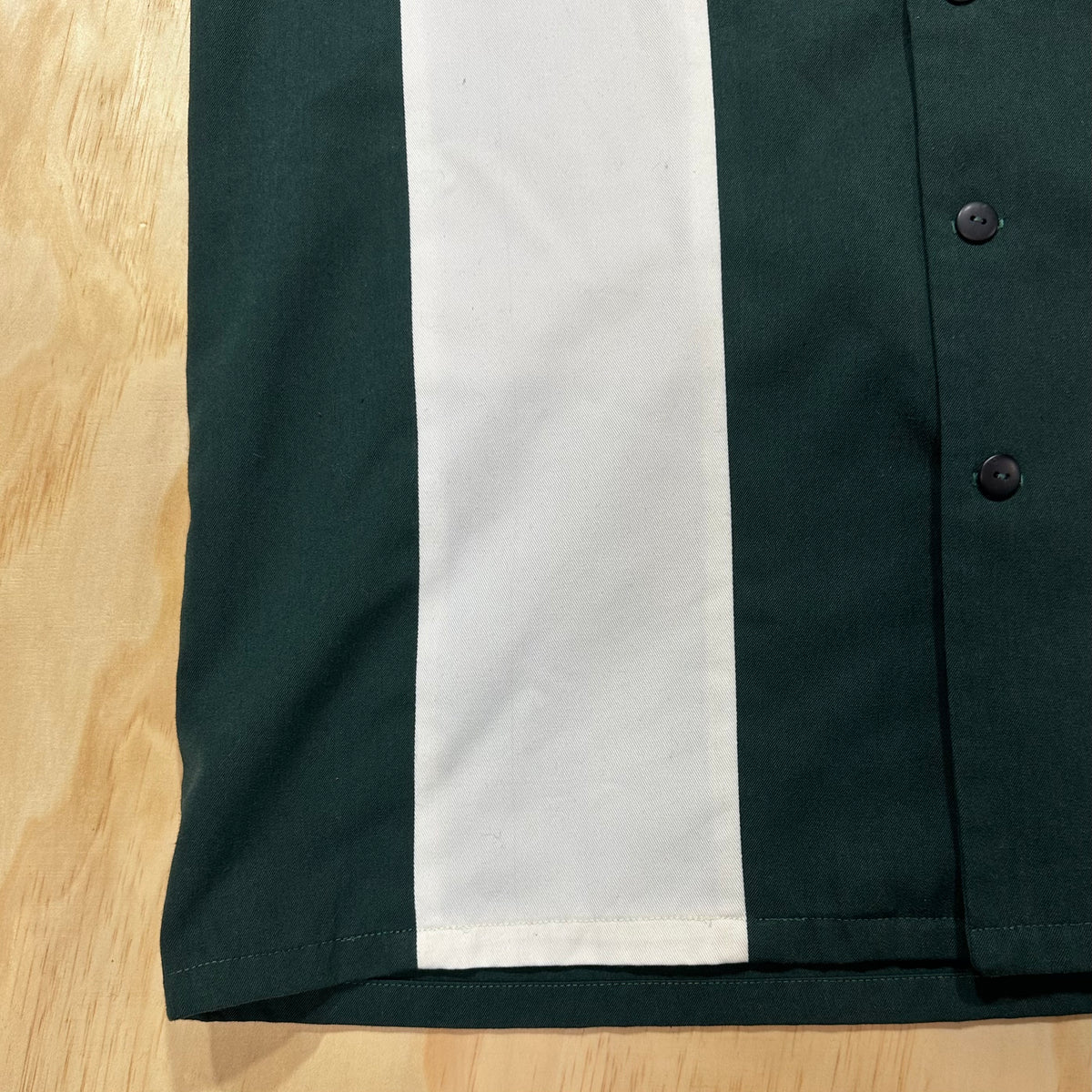 Vintage 50s Rockabilly Bowling Shirt • Retro Green and White • Double pocket • Chain Stitch